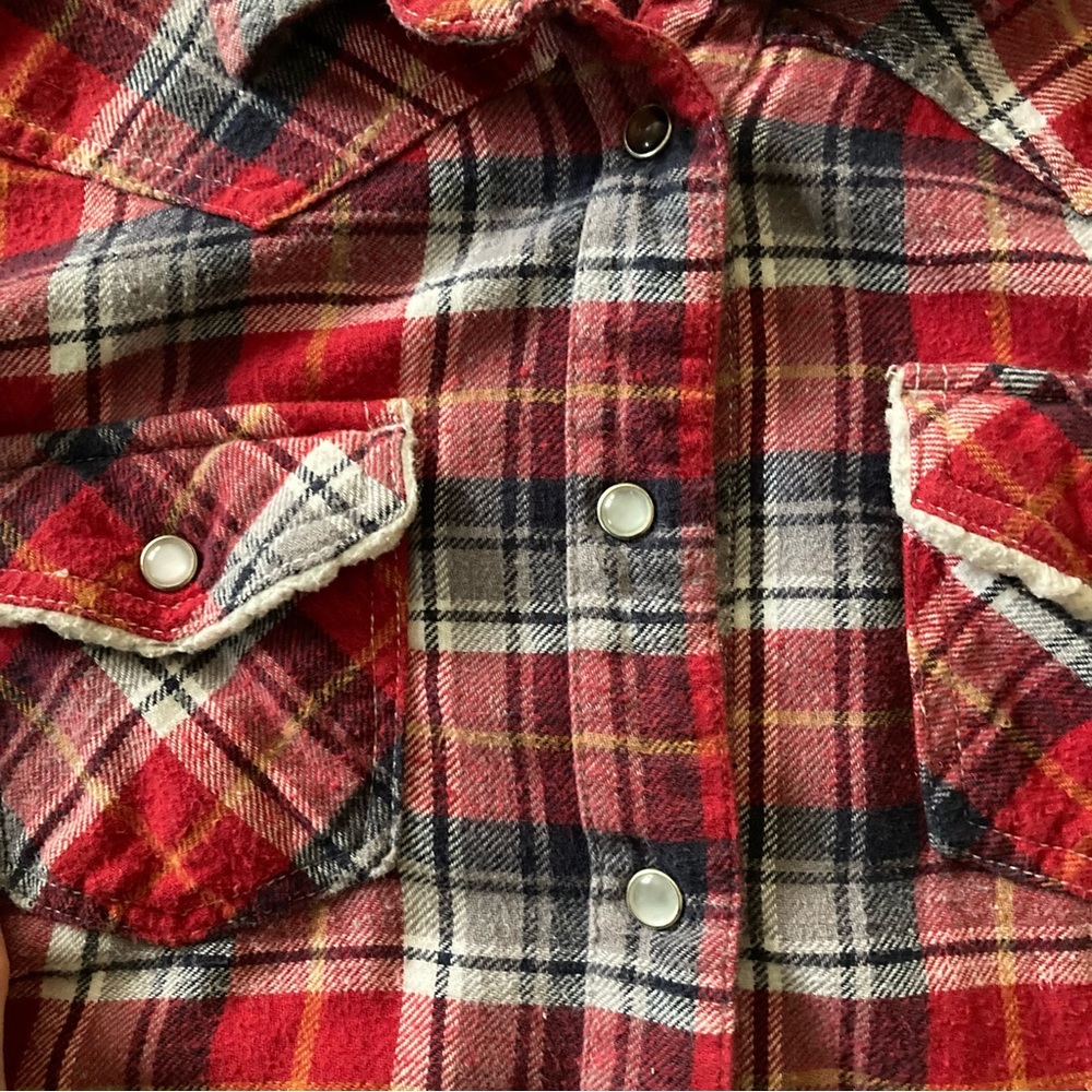 Passion Girl Long Sleeve Shirt Plaid Flannel Women’s Pearl Snap, Medium - Picture 2 of 5